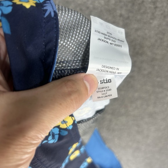 STIO CFS Board Shorts Mens 36 Blue Floral 2330 Drawstring 10" Inseam - Picture 12 of 13